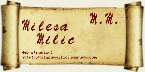 Milesa Milić vizit kartica